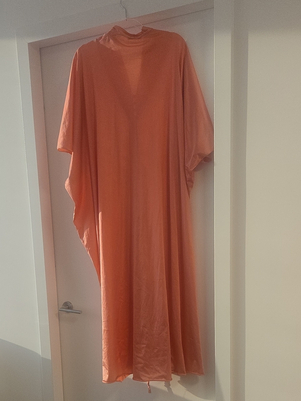 Vassarette Vintage Coral Pink Caftan Nightgown with Button Placket - Picture 10 of 10